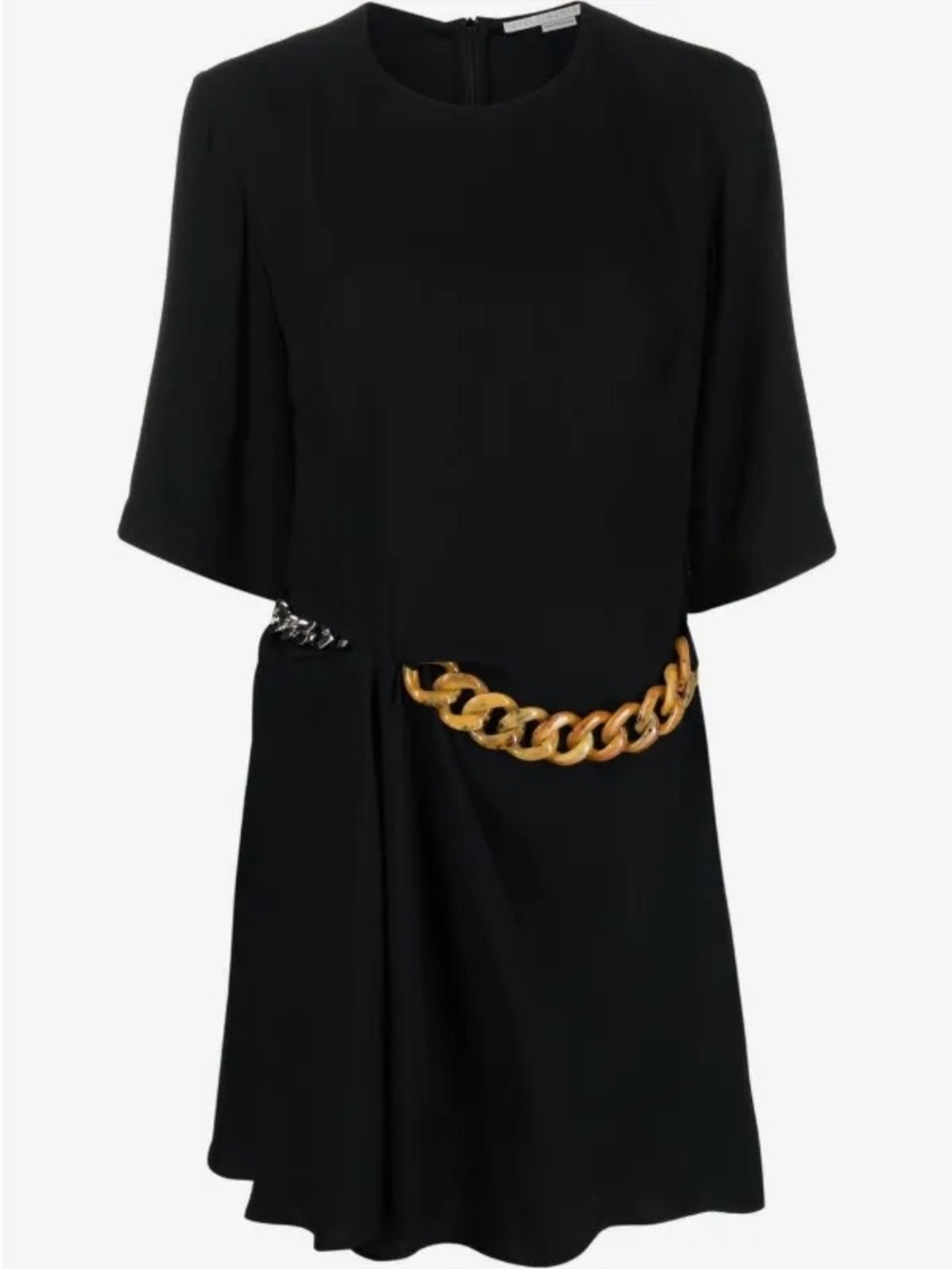 Stella McCartney Black Mini Dress with Chain Detail